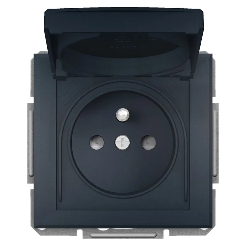 Zásuvka Schneider Electric Asfora 2P+PE, EPH2800671, 16A, IP44, clonky, víčko, antracit Nejlepší Volba