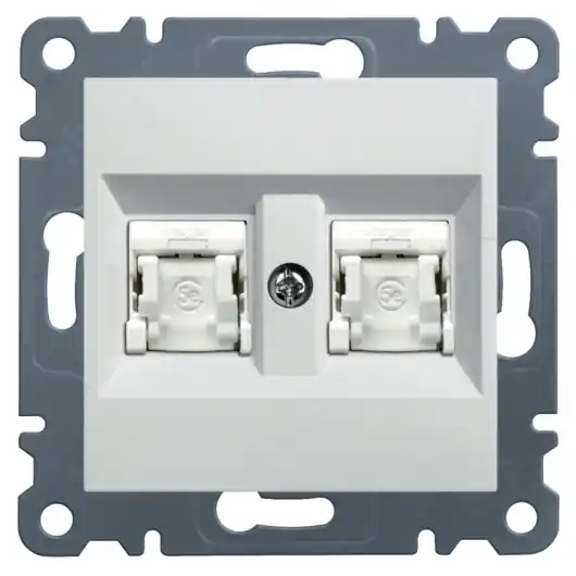 Poslední Šance Datová zásuvka Hager Lumina 2x RJ cat.5e FTP, WL2140, IP20, bílá lesk