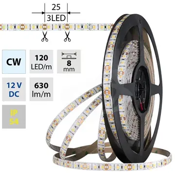 SK0143419-CZ20260306-083713-0-1772757440-2468072 Cenová Bomba LED pásek 9,6W/m 12VDC 6000K 630lm pásek 8mm 120LED IP54 CRI90